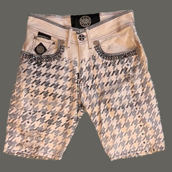 Thesaintssinphony | OOAK Star Pattern Handcrafted Distressed Studded Denim - Picture 1 of 13